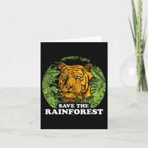 Earth Day Save The Rainforest Tiger Jungle  Card