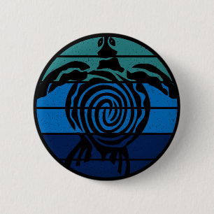 Earth Day, Sea Turtle, Clean the Ocean 6 Cm Round Badge