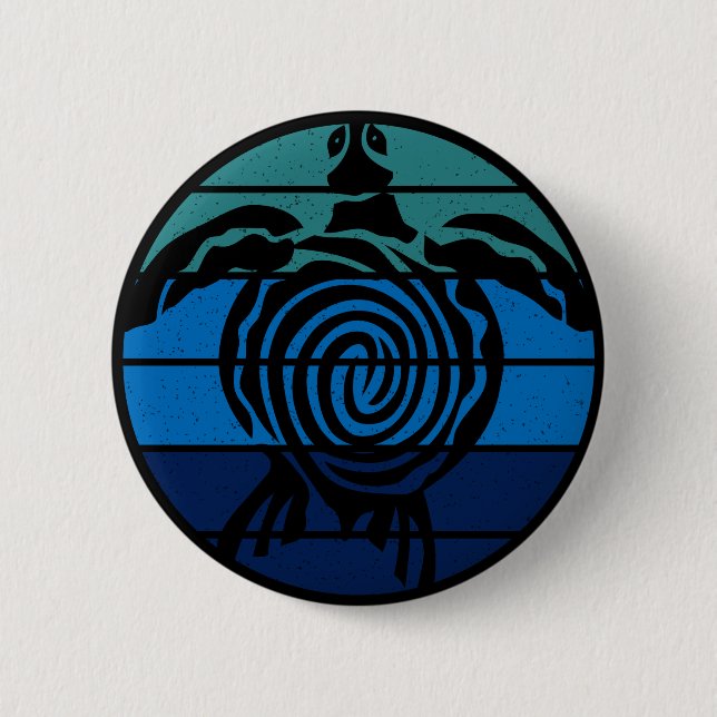 Earth Day, Sea Turtle, Clean the Ocean 6 Cm Round Badge (Front)