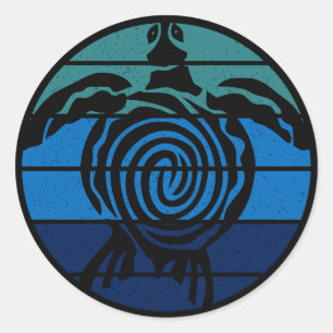 Earth Day, Sea Turtle, Clean the Ocean Classic Round Sticker