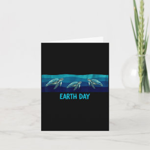 Earth day sea turtle planet anniversary card