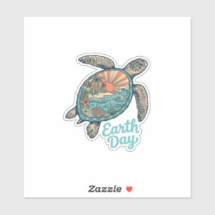 Earth Day Sea Turtle Vintage Engraving Shirt Desig