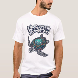 Earth Day Sea Turtle Vintage Engraving Shirt Desig