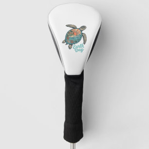Earth Day Sea Turtle Vintage Engraving Shirt Desig Golf Head Cover