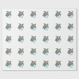 Earth Day Sea Turtle Vintage Engraving Shirt Desig Wrapping Paper