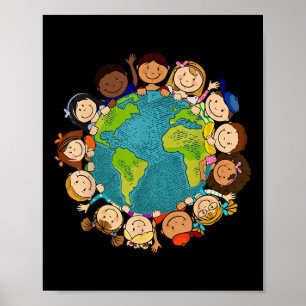 Earth Day Shirt Cute Kids Toddler Boys Teacher Gir Poster