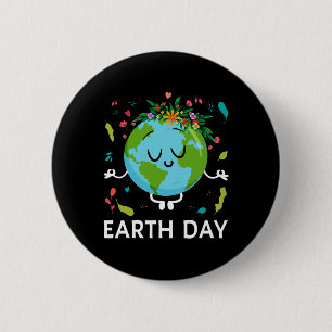 Earth Day Shirt Floral Cute And Peaceful Planet Ea 6 Cm Round Badge