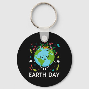 Earth Day Shirt Floral Cute And Peaceful Planet Ea Key Ring