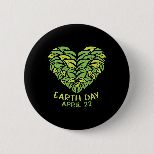 Earth Day Shirt Pro Environment Heart Plant Leaf A 6 Cm Round Badge
