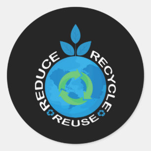 Earth Day Shirt Reduce Reuse Recycle Save The Plan Classic Round Sticker