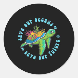 Earth Day Shirt Save Our Oceans Save Our Future Se Classic Round Sticker