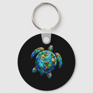 Earth Day Shirt Sea Turtle Save The Planet Women M Key Ring