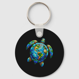 Earth Day Shirt Sea Turtle Save The Planet Women M Key Ring