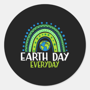 Earth Day Shirt Teacher Earth Day Everyday Rainbow Classic Round Sticker