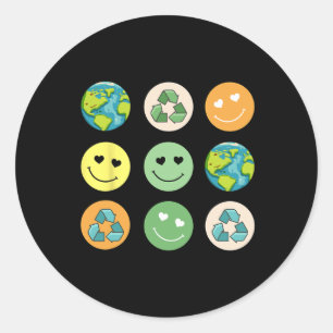 Earth Day Shirt Teacher Environment Day Recycle Ea Classic Round Sticker