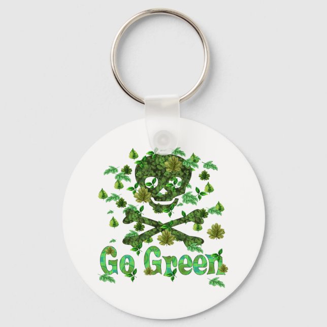 Earth Day Skull Key Ring (Front)
