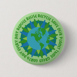 Earth Day Slogans Button