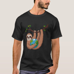 Earth Day Sloth Hugging Planet Eco-Friendly Love t T-Shirt