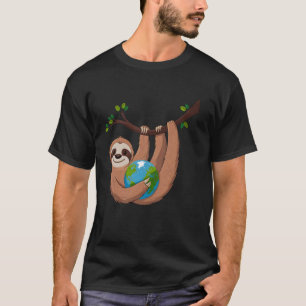 Earth Day Sloth Hugging Planet Eco-Friendly Love t T-Shirt