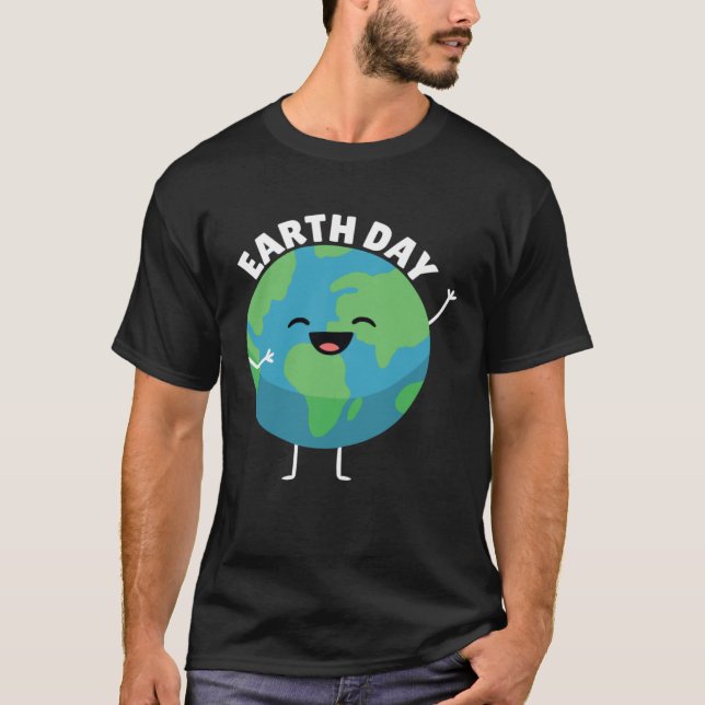 Earth Day Smiling Planet  Mother Earth Nature T-Shirt (Front)
