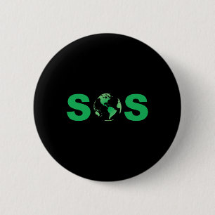 Earth Day Sos Pro-science Save The Planet Sustaina 6 Cm Round Badge