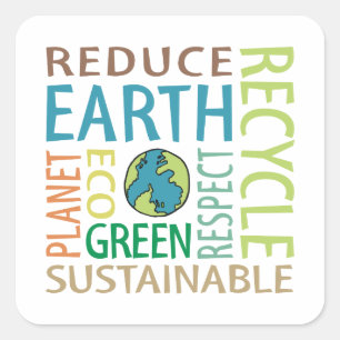 Earth Day Square Sticker