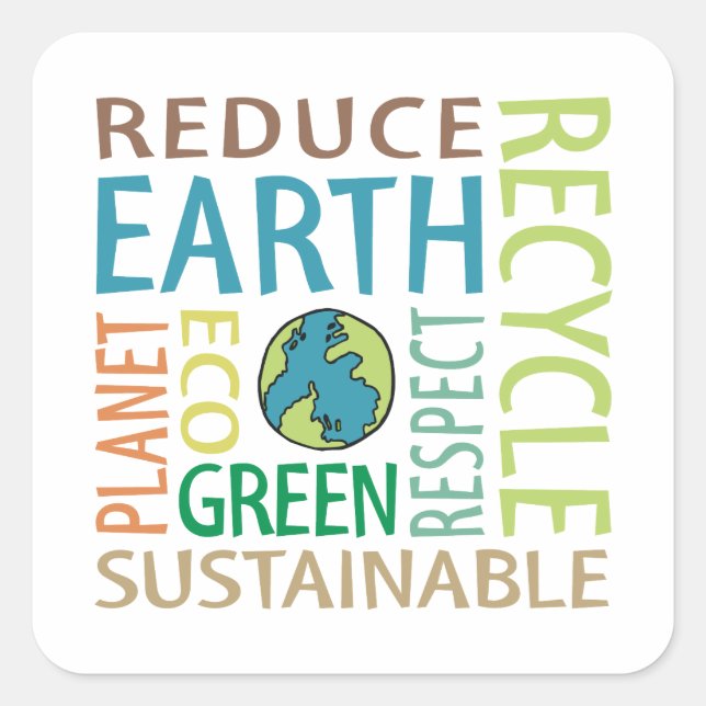 Earth Day Square Sticker (Front)