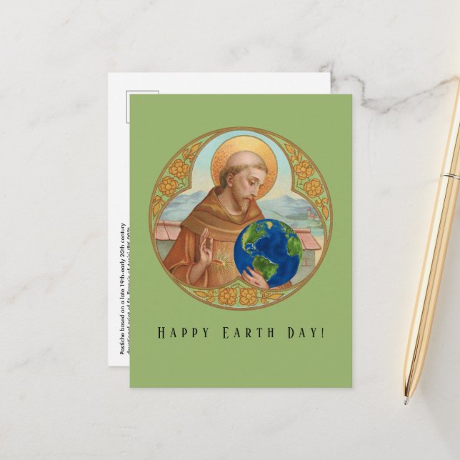 Earth Day & St. Francis of Assisi Postcard (Front/Back In Situ)
