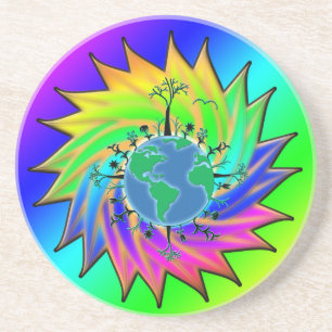 Earth Day ~ Sunburst Coaster
