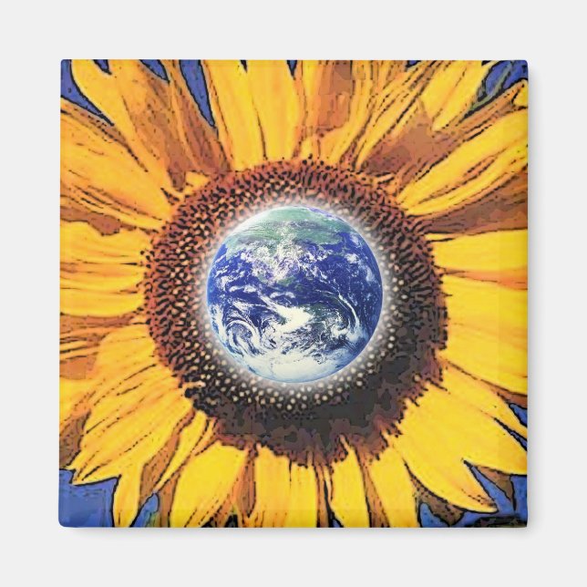 EARTH DAY SUNFLOWER BY GREGORY GALLO MAGNET (Front)