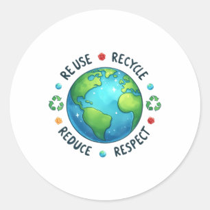 Earth Day Teacher Environment Day Recycle Earth Da Classic Round Sticker