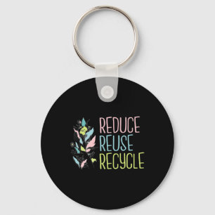 Earth Day The 3 R's Reduce Reuse Recycle Earth Key Ring