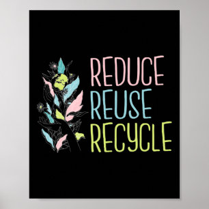 Earth Day The 3 R's Reduce Reuse Recycle Earth Poster