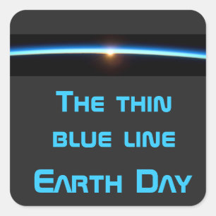 Earth Day - The Thin Blue Line Square Sticker