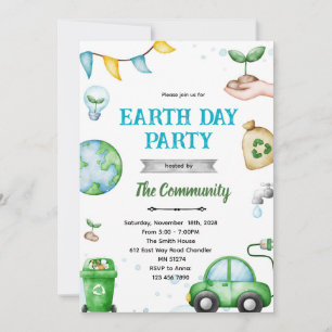 Earth day theme invitation