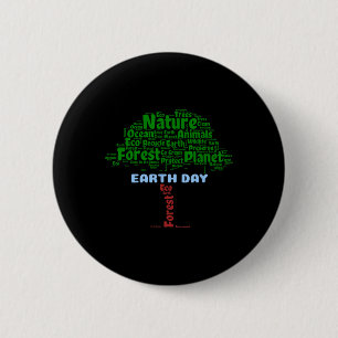 Earth Day Tree Nature Recycle Planet Go Green Eco- 6 Cm Round Badge