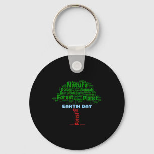 Earth Day Tree Nature Recycle Planet Go Green Eco Key Ring