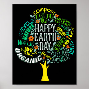 Earth day tree save earth inspiration  poster