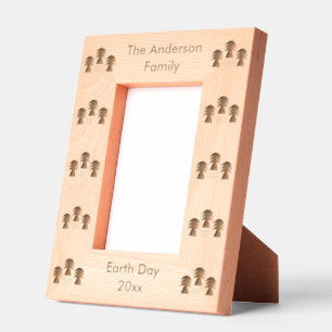 Earth Day Trees Custom Family Name Etched Frames