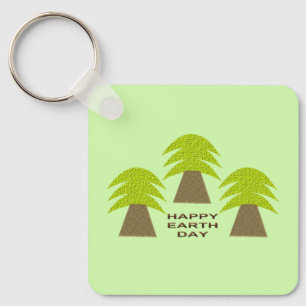 Earth Day Trees Custom Key Ring