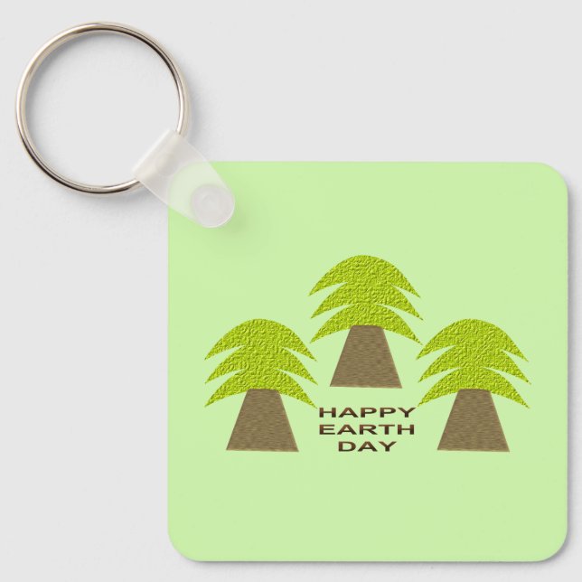 Earth Day Trees Custom Key Ring (Front)