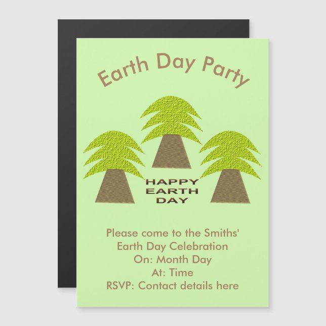 Earth Day Trees Custom Magnetic Invitation (Front/Back)
