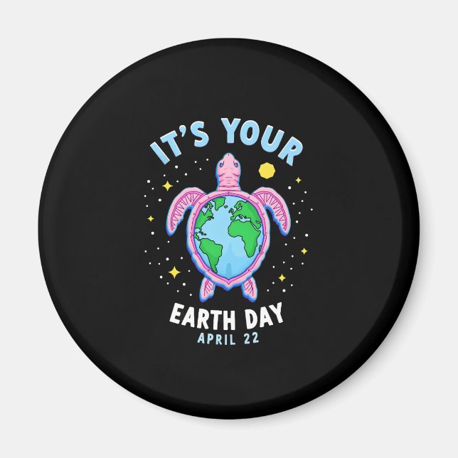 Earth Day Turtle Design April 22 For Nature Lovers Magnet (Front)