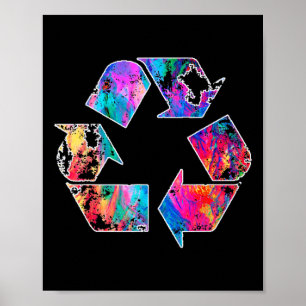 Earth Day Vintage Recycle Reduce Reuse Waste Logo  Poster