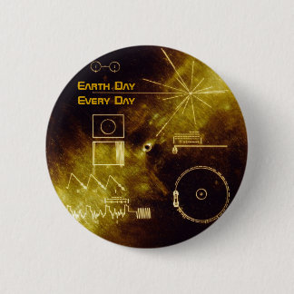 Earth Day - Voyager - Sounds of Earth gold record 6 Cm Round Badge