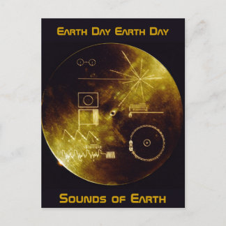 Earth Day - Voyager - Sounds of Earth gold record Postcard