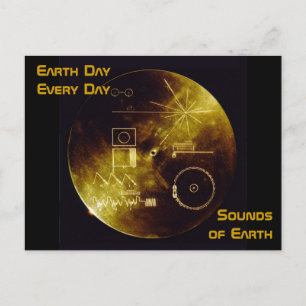 Earth Day - Voyager - Sounds of Earth gold record Postcard