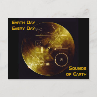 Earth Day - Voyager - Sounds of Earth gold record Postcard