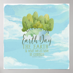Earth Day Whimsical watercolor poster with quote