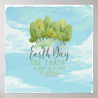 Earth Day Whimsical watercolor poster with quote